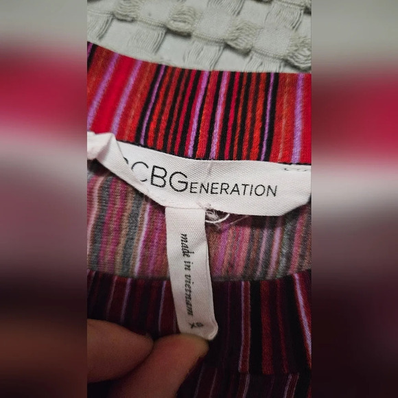 BCBG generation long sleeve striped colorful stretchy aline mini dress XS - Picture 4 of 4
